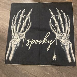 Spooky pillow case skull hands